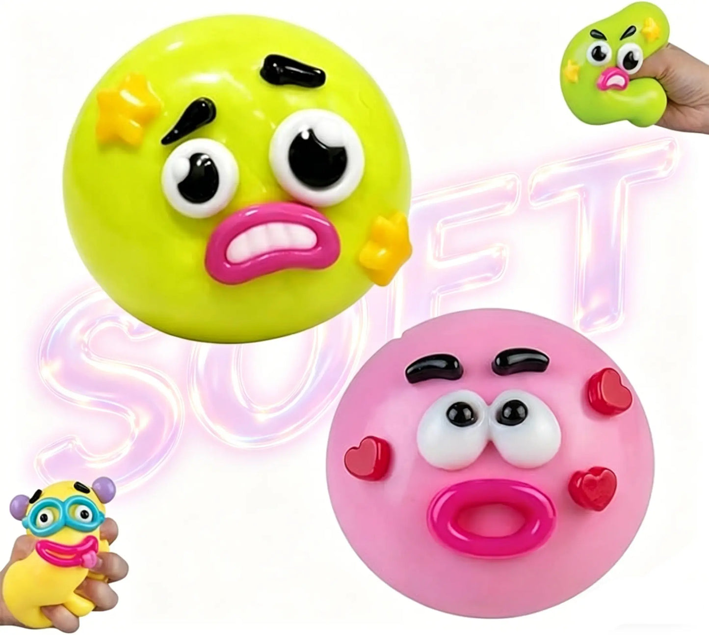 Smushers Squishy Cutie Toy - Multi-Sensory Stress Relief Dog Face Swap, Soft and Moldable Anxiety Relief, Safe Maltose Material, Portable Party Favors