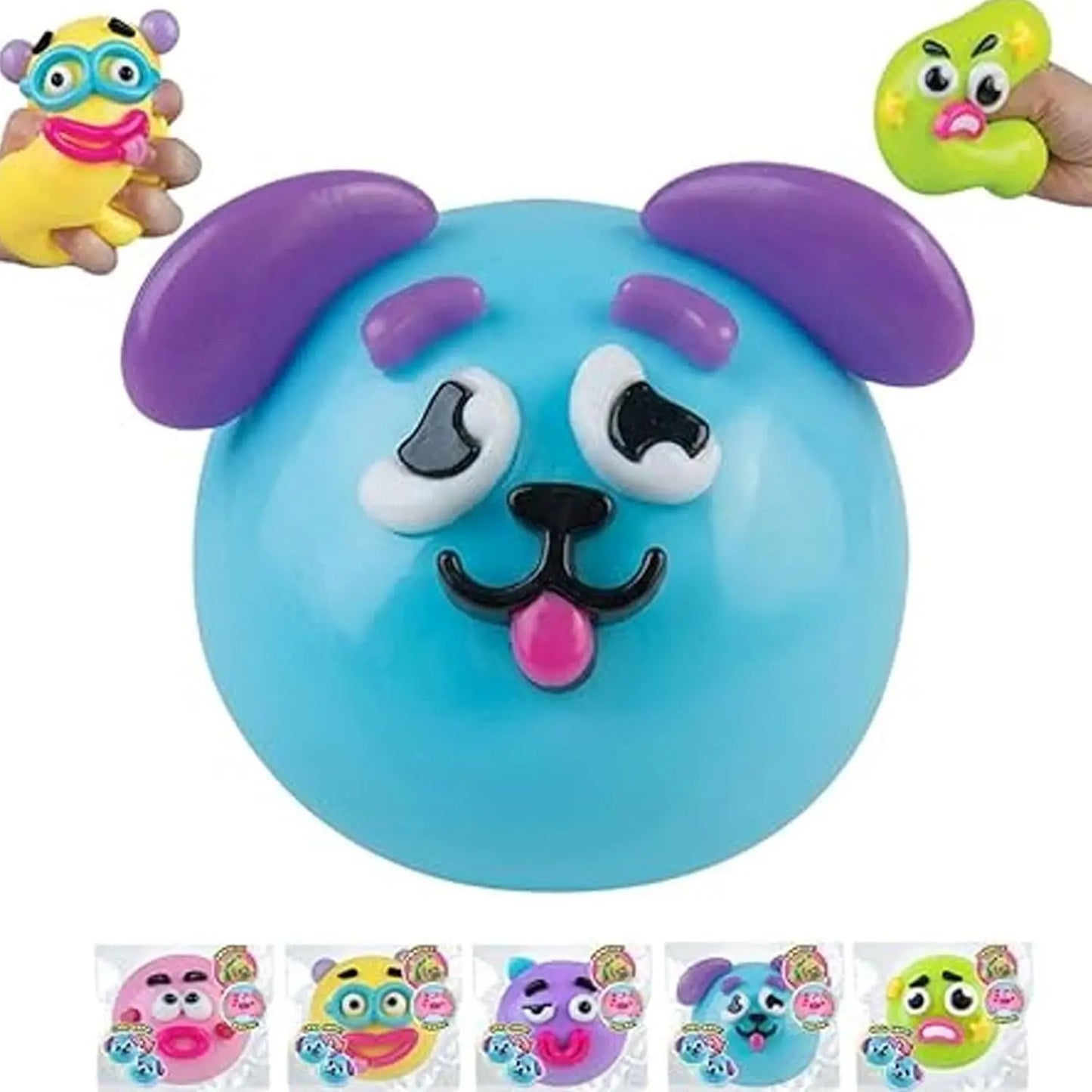 Smushers Squishy Cutie Toy - Multi-Sensory Stress Relief Dog Face Swap, Soft and Moldable Anxiety Relief, Safe Maltose Material, Portable Party Favors