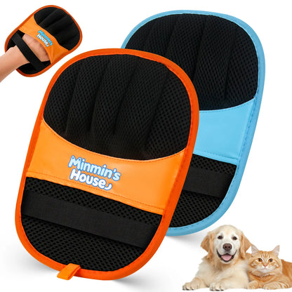 Minmin's House Upgraded Five-Finger Electrostatic Pet Hair Removal Glove for Cats and Dogs - Reusable Magic Brush Tool for Laundry, Couch, Carpet, and Car Seats