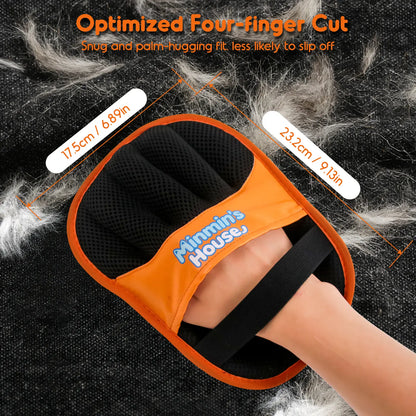 Minmin's House Upgraded Five-Finger Electrostatic Pet Hair Removal Glove for Cats and Dogs - Reusable Magic Brush Tool for Laundry, Couch, Carpet, and Car Seats