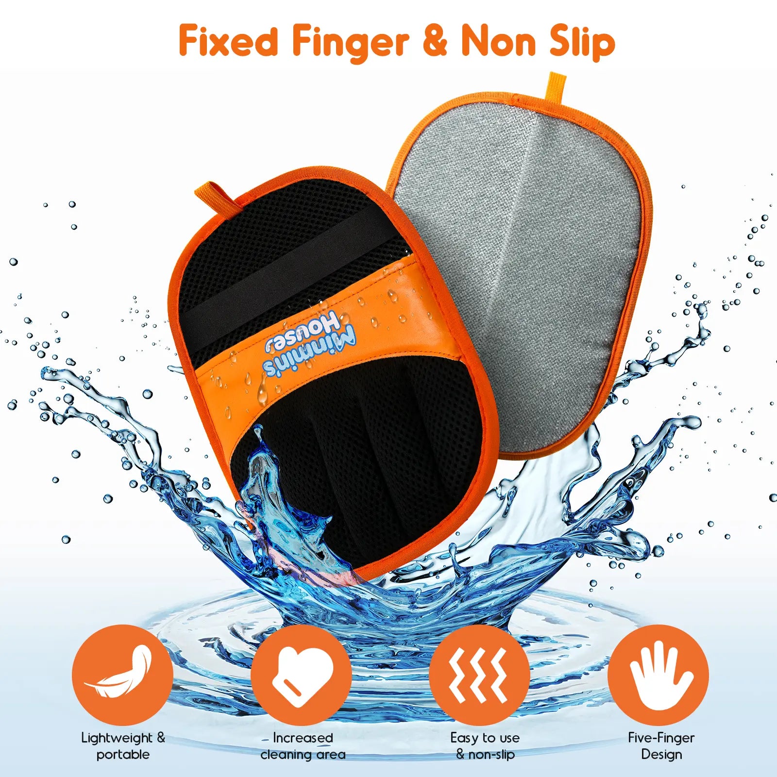Minmin's House Upgraded Five-Finger Electrostatic Pet Hair Removal Glove for Cats and Dogs - Reusable Magic Brush Tool for Laundry, Couch, Carpet, and Car Seats