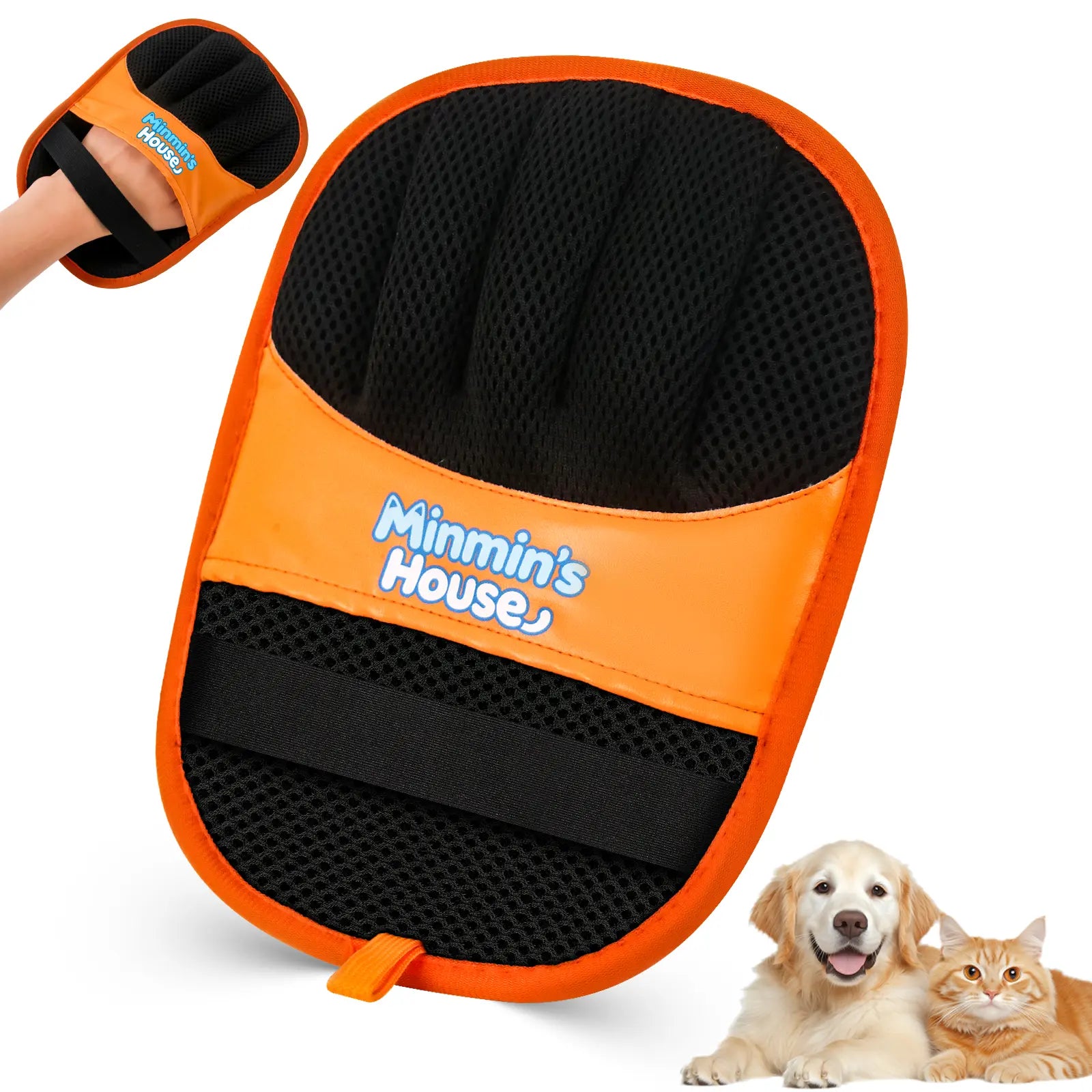 Minmin's House Upgraded Five-Finger Electrostatic Pet Hair Removal Glove for Cats and Dogs - Reusable Magic Brush Tool for Laundry, Couch, Carpet, and Car Seats