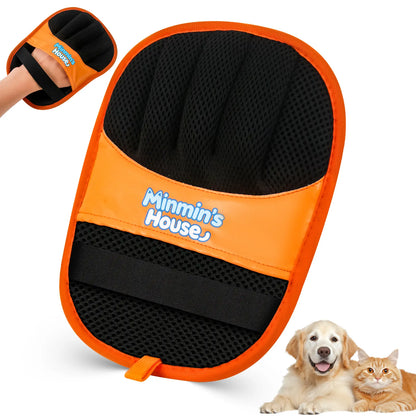Minmin's House Upgraded Five-Finger Electrostatic Pet Hair Removal Glove for Cats and Dogs - Reusable Magic Brush Tool for Laundry, Couch, Carpet, and Car Seats